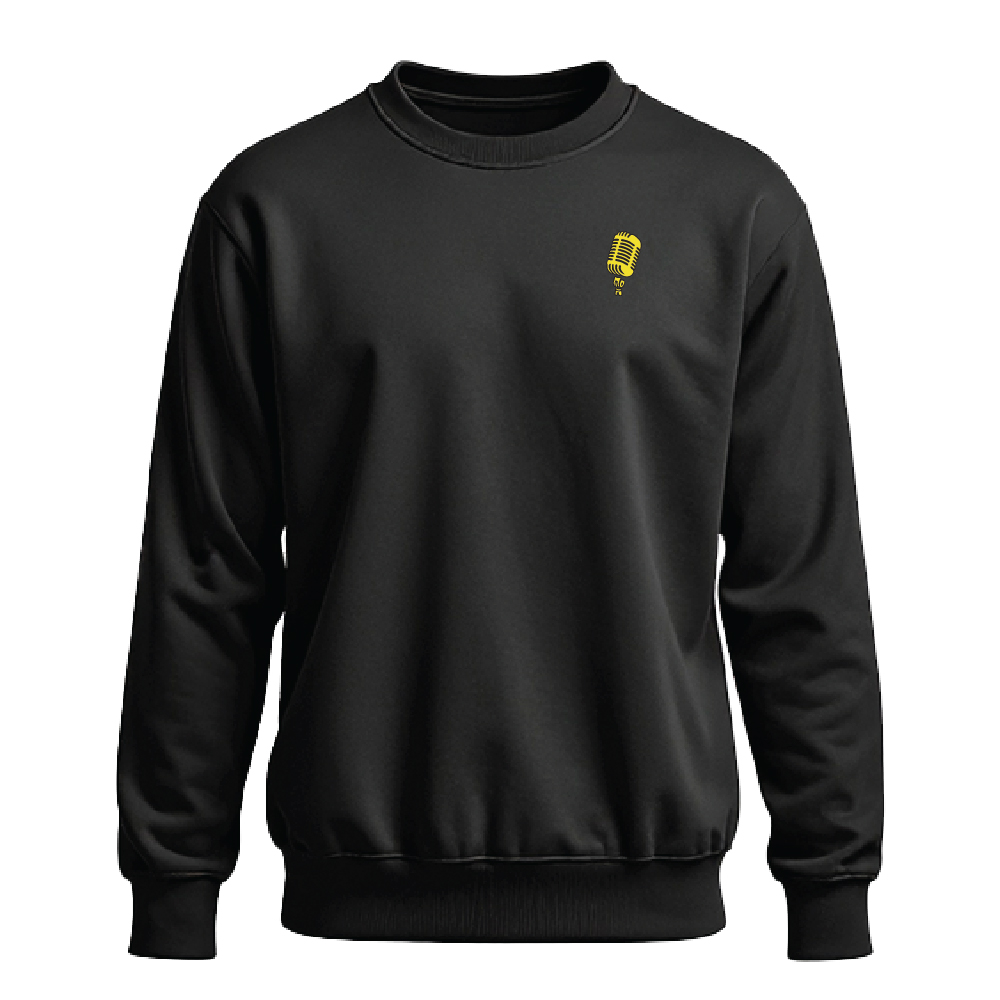 Load The Wagon Mic Line – Black Crewneck